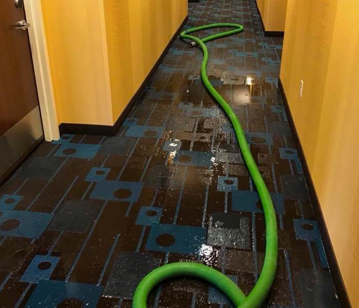Water damage in a hotel on the floor